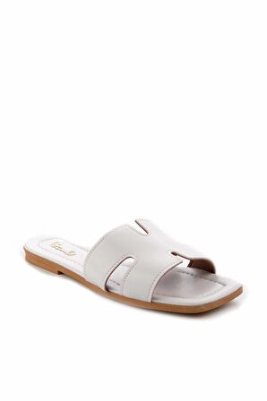 Bambi Beyaz  Kadın Terlik K04101000609