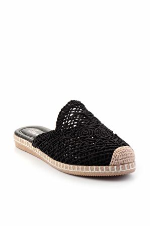 Siyah Örgü  Kadın Terlik K04117165116