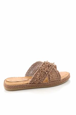 Bambi Camel Örgü  Kadın Terlik K04116000216