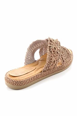Bambi Camel Örgü  Kadın Terlik K04116000216