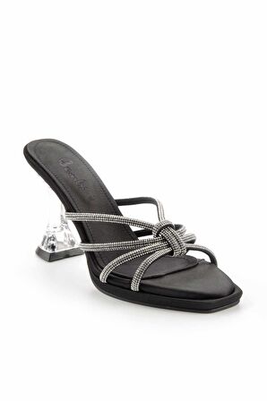 Bambi Siyah Saten  Kadın Terlik K04137000738