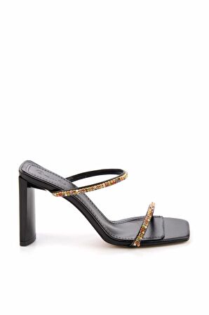 Bambi Metalik Siyah  Kadın Terlik K04188130009