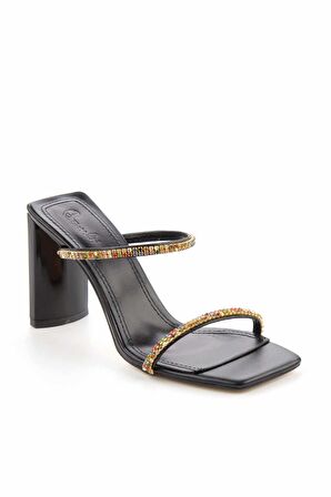 Bambi Metalik Siyah  Kadın Terlik K04188130009