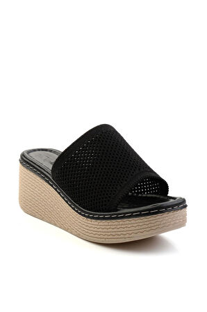 Siyah Hakiki Deri Kadın Terlik K04197046182