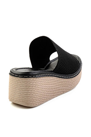 Siyah Hakiki Deri Kadın Terlik K04197046182