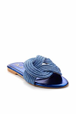 Mavi Taşlı  Kadın Terlik K04192175087