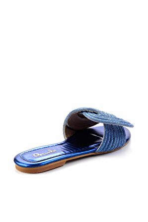 Mavi Taşlı  Kadın Terlik K04192175087