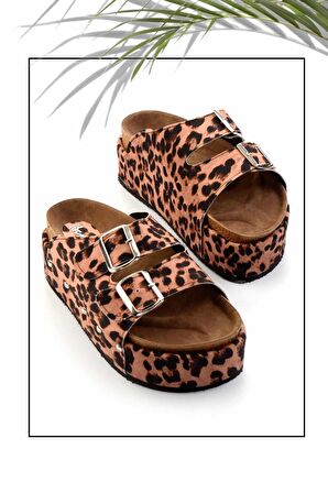 Leopar Kumaş  Kadın Terlik K04192172004