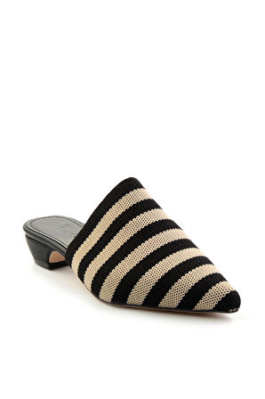 Siyah Çizgili  Kadın Terlik K04213270782