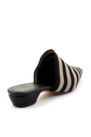 Siyah Çizgili  Kadın Terlik K04213270782