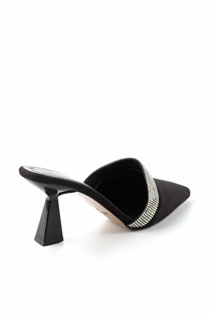 Bambi Mat Siyah Saten  Kadın Terlik K04231222238