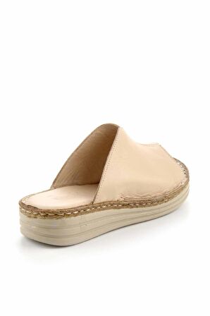 Bambi Bej Hakiki Deri Kadın Terlik K04281204003