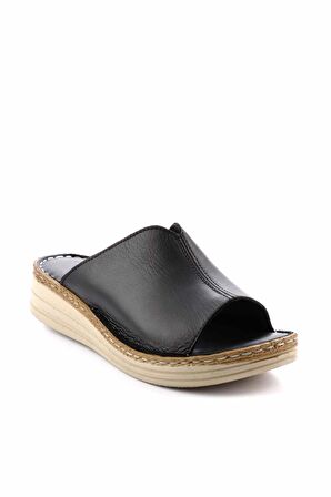 Bambi Siyah Hakiki Deri Kadın Terlik K04281204003