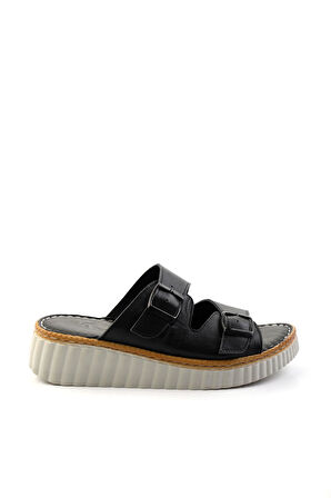 Siyah Leather Kadın Terlik K04281030903