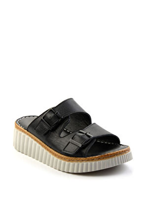 Siyah Leather Kadın Terlik K04281030903