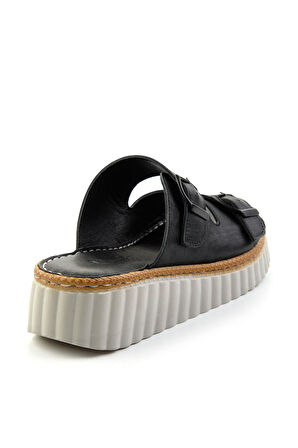Siyah Leather Kadın Terlik K04281030903