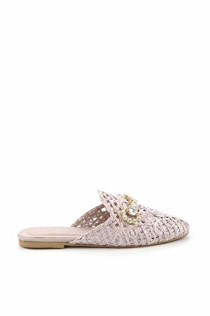 Bambi Bej Örgü  Kadın Terlik K04292766816