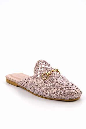 Bambi Bej Örgü  Kadın Terlik K04292766916