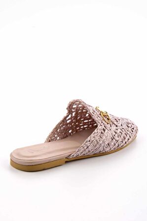 Bambi Bej Örgü  Kadın Terlik K04292766916