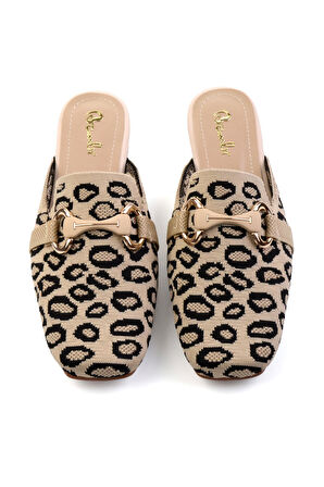 Bej Leopar  Kadın Terlik K04327012482