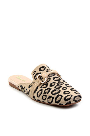 Bej Leopar  Kadın Terlik K04327012482