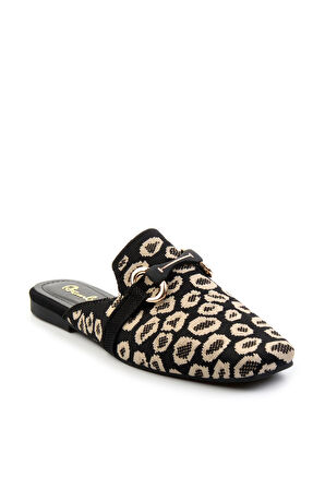 Siyah Leopar  Kadın Terlik K04327012482