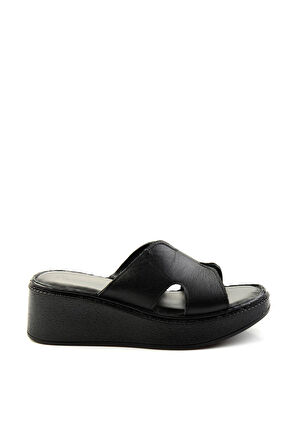 Siyah Leather Kadın Terlik K04331126003