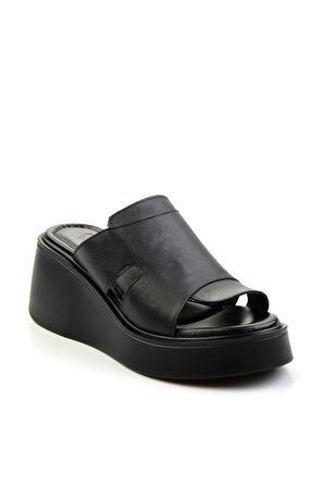 Siyah Leather Kadın Terlik K04359022303