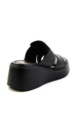Siyah Leather Kadın Terlik K04359022303