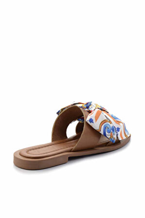 Taba Bej Hakiki Deri Kadın Terlik K04376050003