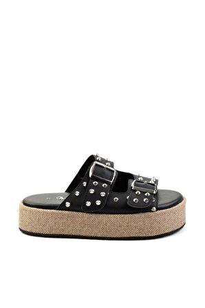 Siyah Leather Kadın Terlik K04423050003