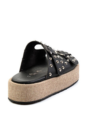 Siyah Leather Kadın Terlik K04423050003