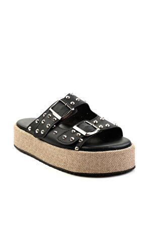 Siyah Leather Kadın Terlik K04423050003