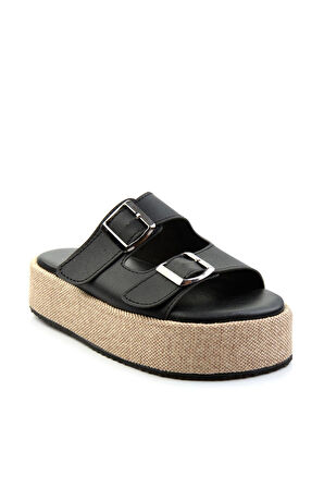 Siyah Leather Kadın Terlik K04423050103