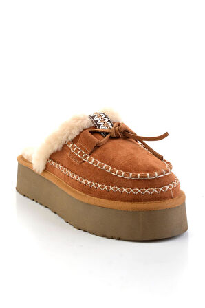 Taba Hakiki Deri Kadın Ev Terliği K04502060602