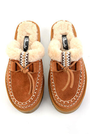 Taba Hakiki Deri Kadın Ev Terliği K04502060602