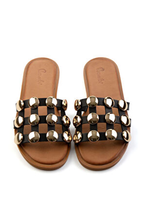Siyah Leather Kadın Terlik K04507111103