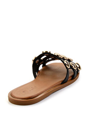 Siyah Leather Kadın Terlik K04507111103