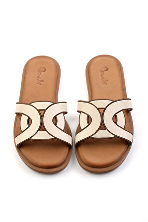 Beyaz Leather Kadın Terlik K04507240103