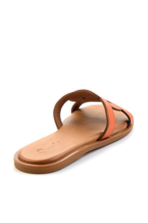 Turuncu Leather Kadın Terlik K04507240103