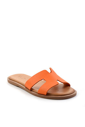 Turuncu Leather Kadın Terlik K04507430003