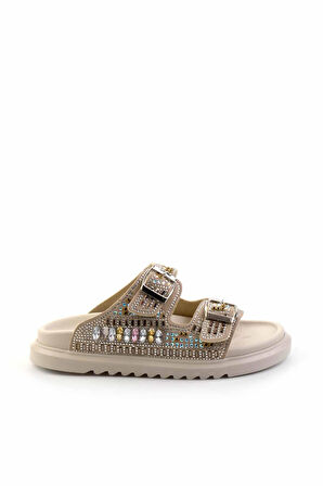 Bej Taşlı  Kadın Terlik K04545005087