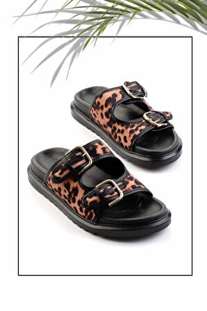 Leopar Kumaş  Kadın Terlik K04545005104
