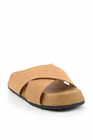 Bambi Vizon Nubuk  Kadın Terlik K04576202401