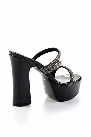 Siyah Platin  Kadın Terlik K04606050308