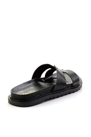 Siyah Leather Kadın Terlik K04666013803