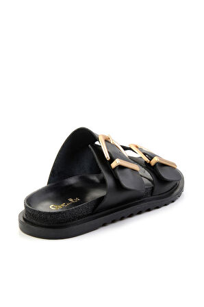 Siyah Leather Kadın Terlik K04666013903