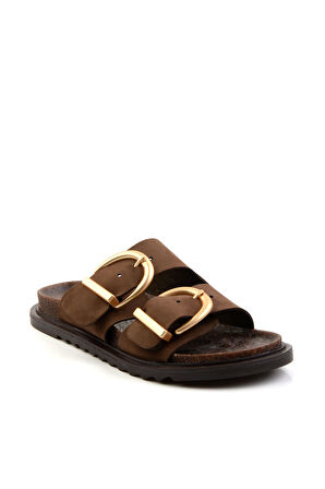 Kahve Leather Kadın Terlik K04666013901