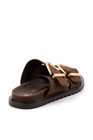 Kahve Leather Kadın Terlik K04666013901