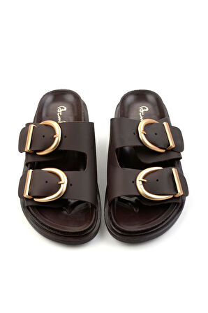 Kahve Leather Kadın Terlik K04666013903